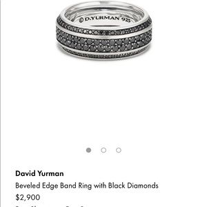 David Yurman Band Ring with Black Diamonds